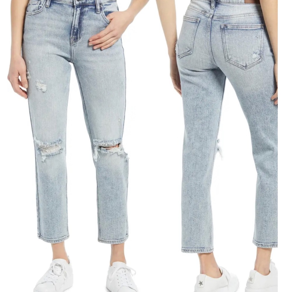 Super Cute Hidden Jeans Ripped Slim Boyfriend Jeans - Sz 24